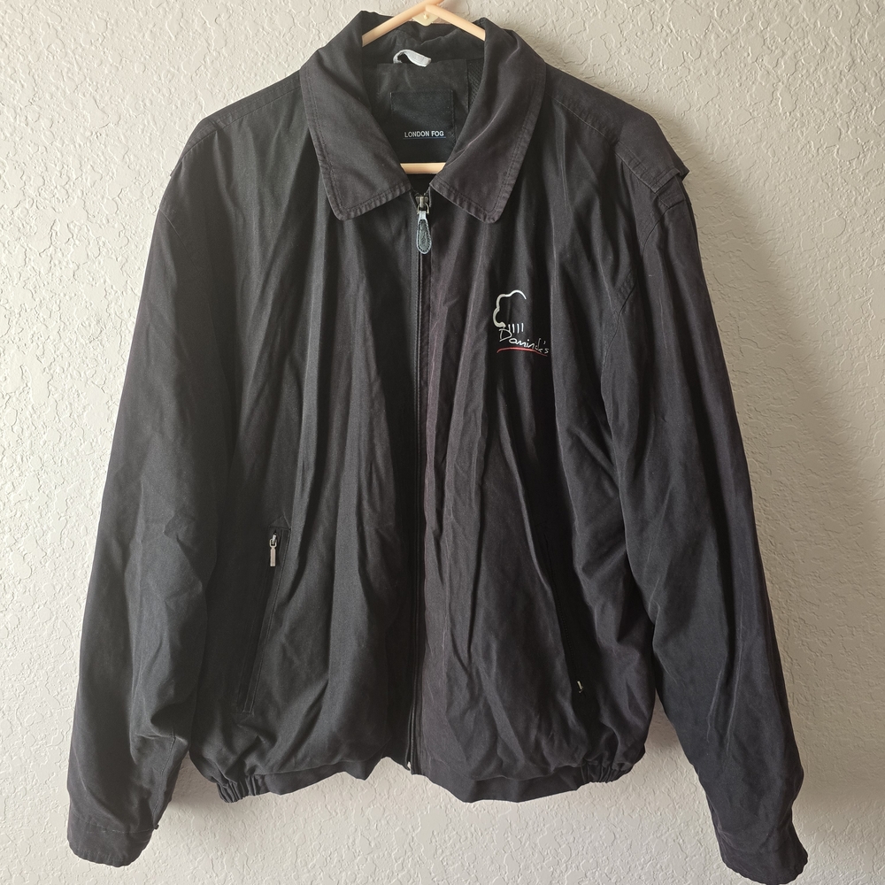 London Fog Men’s Black Full-Zip Jacket Size L – Embroidered Logo